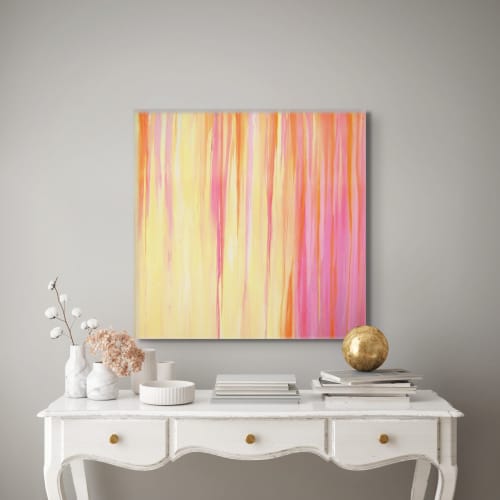 24x24 | Sunrise • Sunset Series | Oil on Canvas | Oil And Acrylic Painting in Paintings by Studio M.E.. Item composed of canvas compatible with contemporary and coastal style