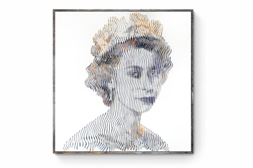 the Queen Elisabeth 2 | Wall Sculpture in Wall Hangings by Virginie SCHROEDER. Item made of canvas works with art deco style