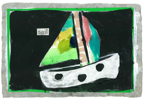 Sail Boat | Oil And Acrylic Painting in Paintings by Pam (Pamela) Smilow