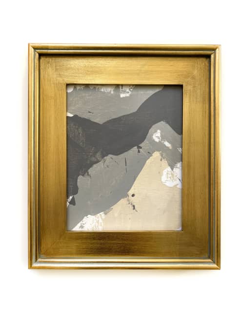 'Gray Hills' Framed Original Painting | Oil And Acrylic Painting in Paintings by Jessalin Beutler. Item composed of canvas and synthetic in minimalism or contemporary style