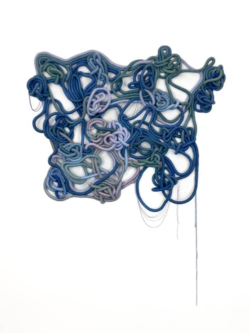 Pathways | Wall Sculpture in Wall Hangings by Renata Daina. Item composed of cotton & fiber compatible with mid century modern and contemporary style