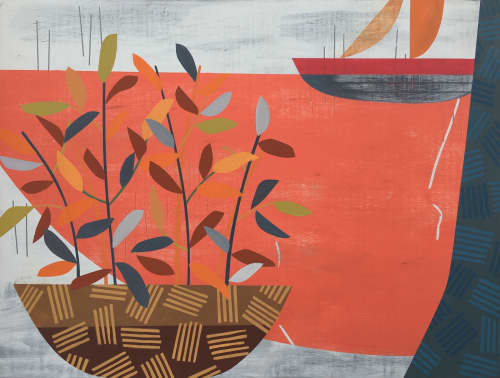 Port Somewhere | Oil And Acrylic Painting in Paintings by Martin Webb. Item composed of wood