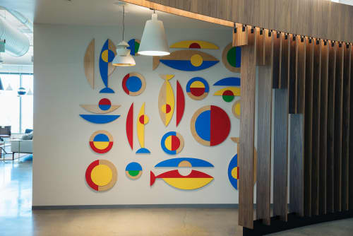 "One Fish" | Murals by ANTLRE - Hannah Sitzer | Google RWC SEA6 in Redwood City. Item made of synthetic