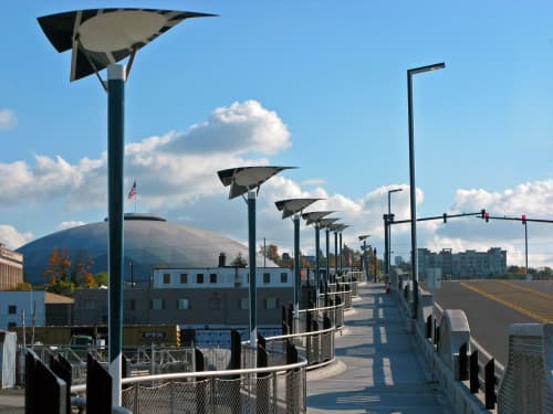 D Street Bridge “Rails to Sails” | Public Sculptures by Vicki Scuri SiteWorks | D Street in the Tacoma Dome Neighborhood, Tacoma, WA in Tacoma. Item made of steel