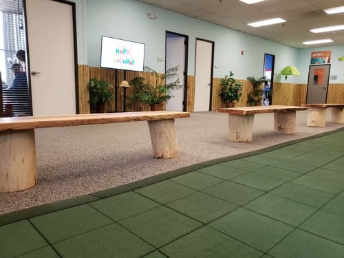 Live Edge Benches | Benches & Ottomans by Howard Family Designs | Paradox Church in Warren. Item made of wood