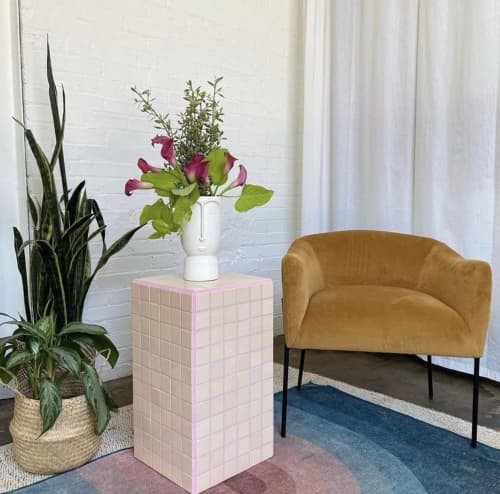Blush Tile Side Table | Tables by Mahina Studio Arts. Item made of ceramic compatible with contemporary and eclectic & maximalism style