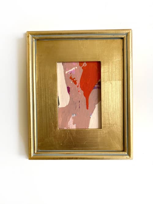 'Passion Play' Framed Mini Painting | Oil And Acrylic Painting in Paintings by Jessalin Beutler. Item made of wood & canvas compatible with contemporary and transitional style