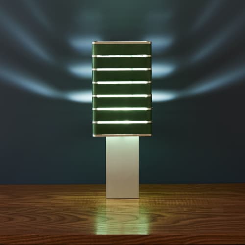 Exigen by Mnima. Table Light Sculpted from Solid Aluminum. | Table Lamp in Lamps by mnima. Item composed of aluminum & leather
