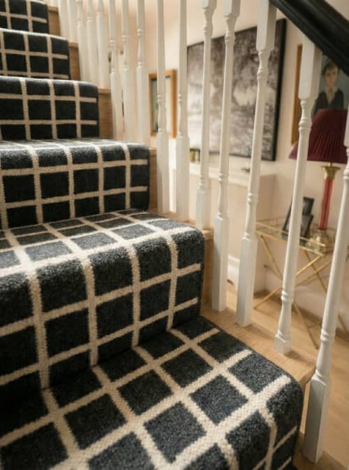 Handwoven Woolen Stair & Hallway Runner Rug | Rugs by Evergreen Carpets. Item composed of wool in boho or minimalism style