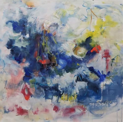 Farfelous City | Oil And Acrylic Painting in Paintings by Marie Manon Art. Item composed of synthetic