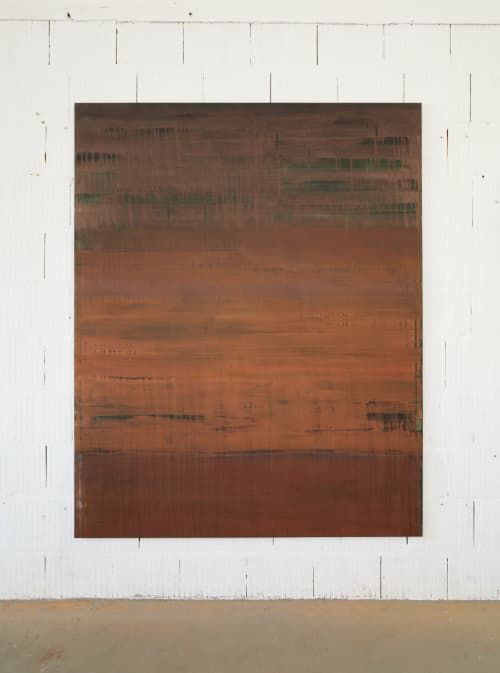 Volcanic Monochrome Number 2 | Oil And Acrylic Painting in Paintings by Simon Findlay. Item made of bronze works with minimalism & contemporary style