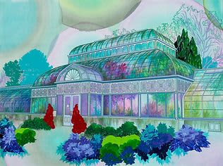 Botanical Palace | Oil And Acrylic Painting in Paintings by Elizabeth Gahan. Item made of canvas & synthetic