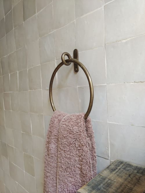 Hand Towel Hanger Ring N13 | Rack in Storage by Mi&Gei Hardware Design Studio. Item made of brass