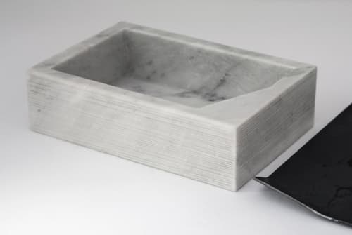 Racconti Raccolti - bianco | Storage Bin in Storage by gumdesign. Item composed of metal and marble in contemporary style