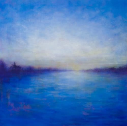 Blue September | Oil And Acrylic Painting in Paintings by Eleanor McKnight. Item composed of canvas and synthetic