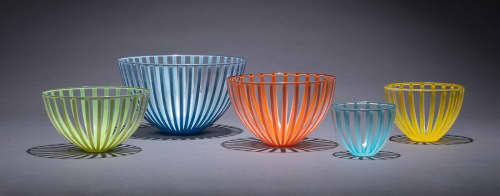 Cage Bowls | Dinnerware by Carrie Gustafson. Item made of glass