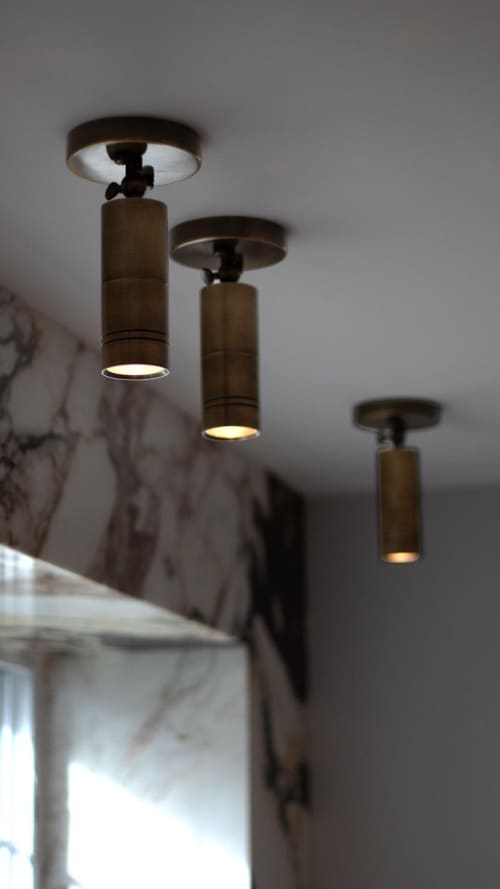 Aged Brass Spotlight: Mid-Century Modern Adjustable Spotligh | Pendants by KINGDOM COLLECTIVE