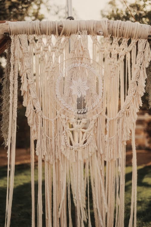 The I DO | Macrame Wall Hanging in Wall Hangings by Gse León Art | León Dragón in Incline Village. Item made of wood with cotton