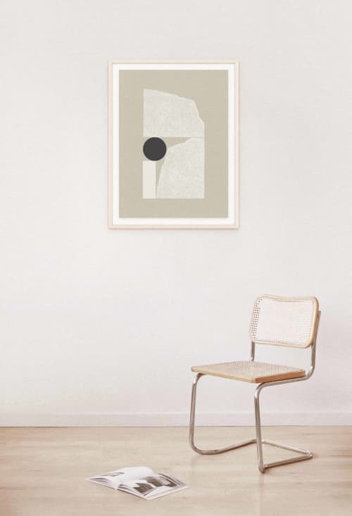 Luna Vacia Serigraph - Grey | Prints by Sarah Lesher. Item made of paper compatible with minimalism and contemporary style