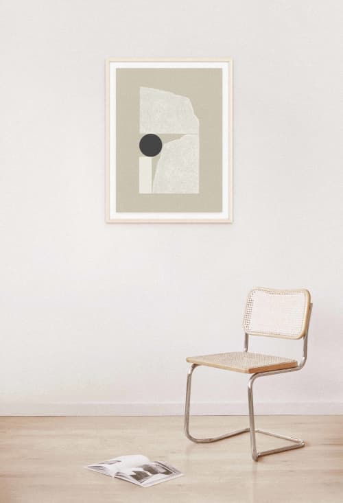 Jetty Hike Serigraph - Grey | Prints by Sarah Lesher. Item made of paper compatible with minimalism and contemporary style