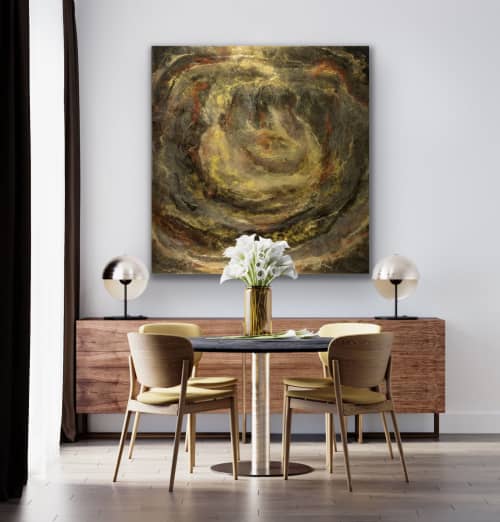 Private Collection:  The Golden Age, 2 Original Abstract | Mixed Media by MELISSA RENEE fieryfordeepblue  Art & Design. Item in contemporary or eclectic & maximalism style