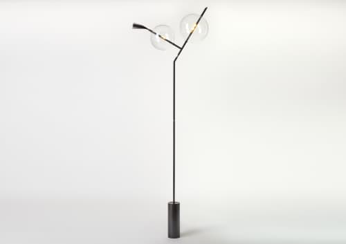 Mickey Floor Lamp | Lamps by SilvioMondinoStudio. Item made of brass with glass