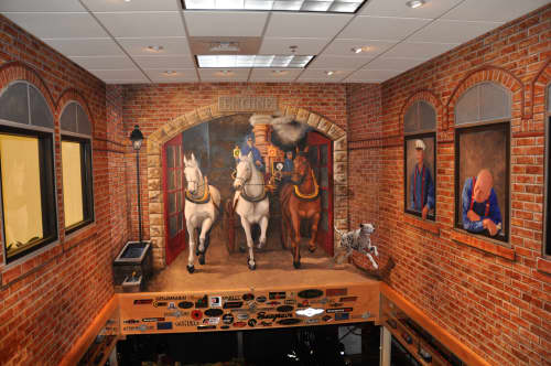 Fire Station Museum Murals | Murals by Katherine Larson | Task Force Tips Inc in Valparaiso. Item made of synthetic
