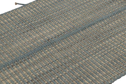 Rug & Kilim's Accent Kilim, Beige-Gray Textural Stripes | Area Rug in Rugs by Rug and Kilim