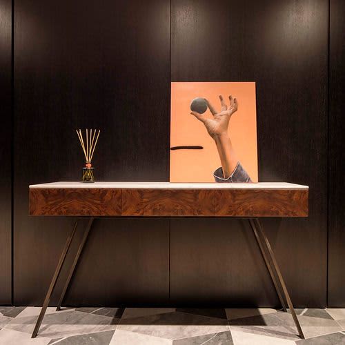 ALFRED Console table | Tables by Ivar London | Custom. Item made of walnut with steel works with contemporary & eclectic & maximalism style