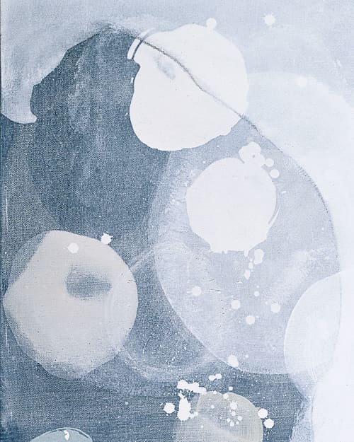 Swimming with Georgia | Oil And Acrylic Painting in Paintings by Joanna Cutri. Item composed of wood and canvas in minimalism or contemporary style