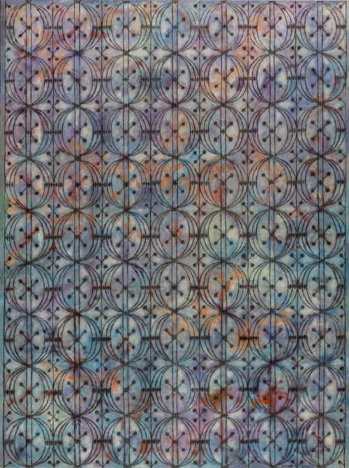 Burn Rate 18 (Chicago Stock Exchange Elevator Door) | Oil And Acrylic Painting in Paintings by Sally K. Smith. Item composed of canvas in contemporary or industrial style