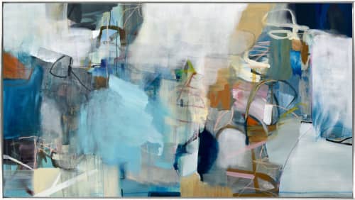 Blue Horizon Painting by Cat Tesla - SOLD | Oil And Acrylic Painting in Paintings by Cat Tesla. Item made of canvas works with contemporary & coastal style