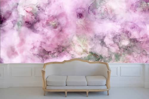 English Garden-L Wallpaper Mural | Wall Treatments by MELISSA RENEE fieryfordeepblue  Art & Design. Item composed of paper in contemporary or eclectic & maximalism style