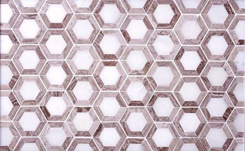 Tile Club Nova Hex Wooden Beige Marble Tile | Tiles by Tile Club. Item made of wood with marble