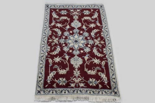 Red Traditional 3x5 Nain Kashmar Persian Rug | Area Rug in Rugs by Magic Rugs. Item made of wool works with traditional style