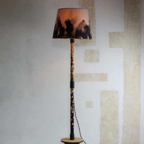 Rocket Floor Lamp — Yakisugi Wood | Erosion Series | Lamps by Gabor Gobi. Item composed of wood