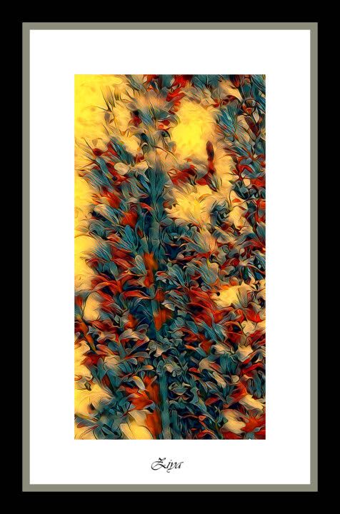 Abstract Art, Flowers, Wall Design, Colours... (2022) | Digital Art in Art & Wall Decor by Ziya Tatar. Item made of canvas with metal