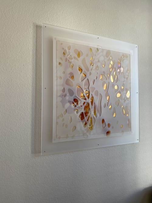 Shimmer 2 | Mixed Media by Jane Guthridge. Item works with contemporary & modern style