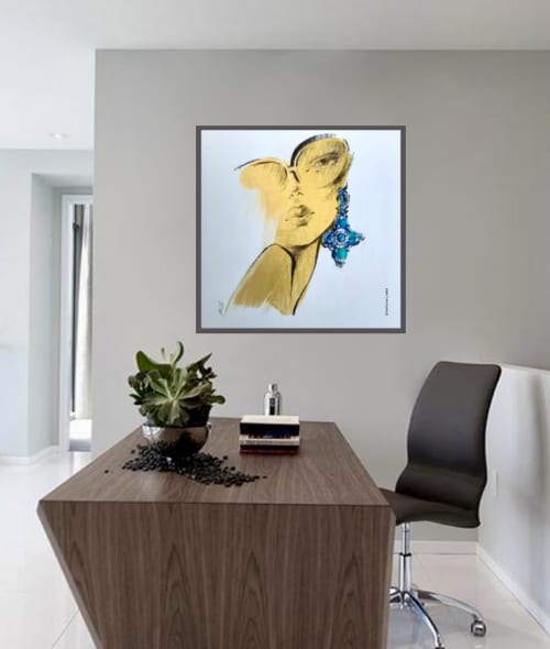 "Dreamer" Original Fashion Illustration on paper | Drawings by Marina Saba Fine Art. Item composed of paper in contemporary or modern style