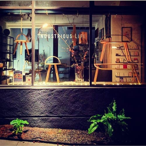 Bucket Stool Collection | Bar Stool in Chairs by Yvonne Mouser | Industrious Life in San Francisco. Item made of wood