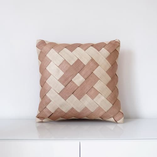 Cross Panel Weave Cushion Cover | Pillows by Kubo. Item composed of fiber