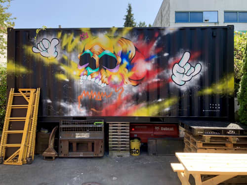 Slow Hand Patio Mural | Murals by Taka Sudo | Slow Hand Beer Company in Vancouver. Item made of synthetic