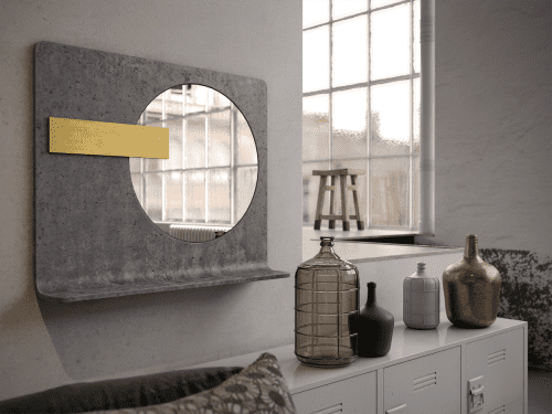 L MIRROR | Decorative Objects by Linski Design - Concrete. Art. Microtopping. Art-topping.. Item made of brass with concrete