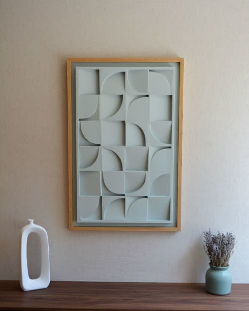 No. 121 Japandi Plaster Wall Relief - Scandinavian Decor | Wall Sculpture in Wall Hangings by Joseph A