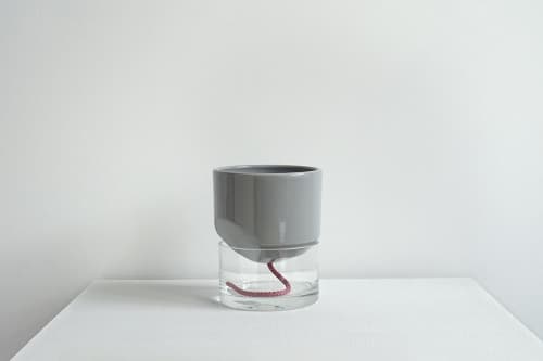 Kapi big sleek | Planter in Vases & Vessels by Krafla | Krafla Studio in Kraków. Item made of ceramic with glass works with minimalism & contemporary style