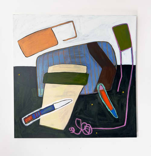 Peach and Pink | Paintings by Rebekah Andrade. Item composed of canvas in contemporary or modern style