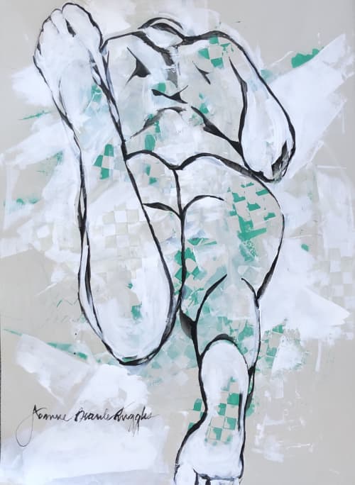 Summer Reading | Drawings by Joanne Beaule Ruggles. Item made of paper with synthetic works with mid century modern & contemporary style