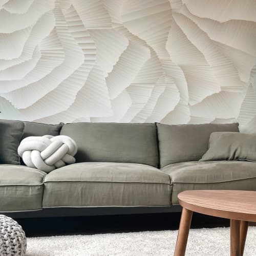 Falcon | Mushroom | Wallpaper in Wall Treatments by Jill Malek Wallpaper. Item composed of fabric & paper