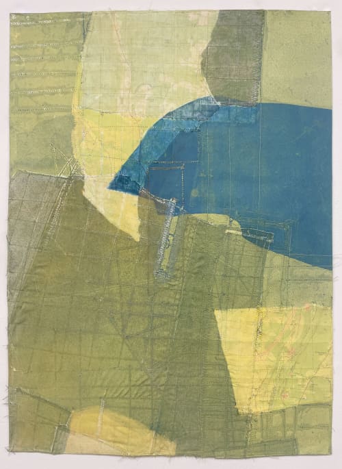 Freeman Hill | Mixed Media by Susan Smereka. Item composed of cotton & paper compatible with contemporary and modern style