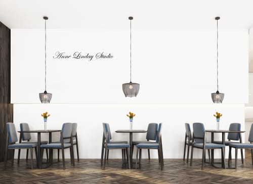 "Lanny" Steel Wire Mesh Pendant Light  11" h x 14" w | Sculptures by Anne Lindsay Studio. Item made of steel works with contemporary & industrial style